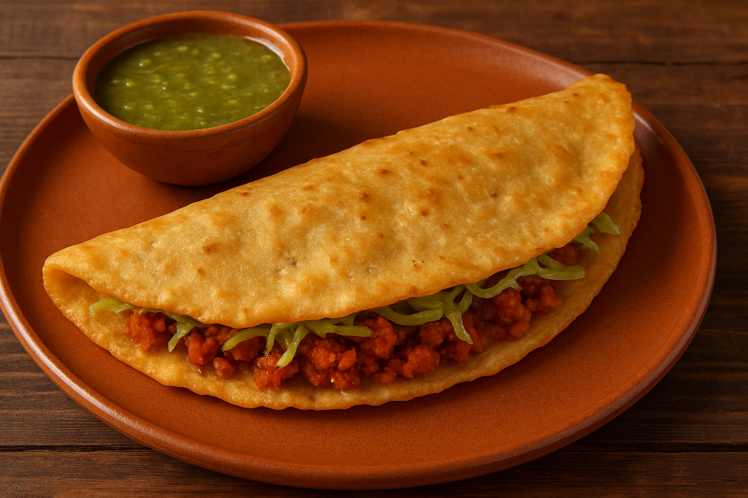 Quesadilla de chicharrón prensado en Mérida